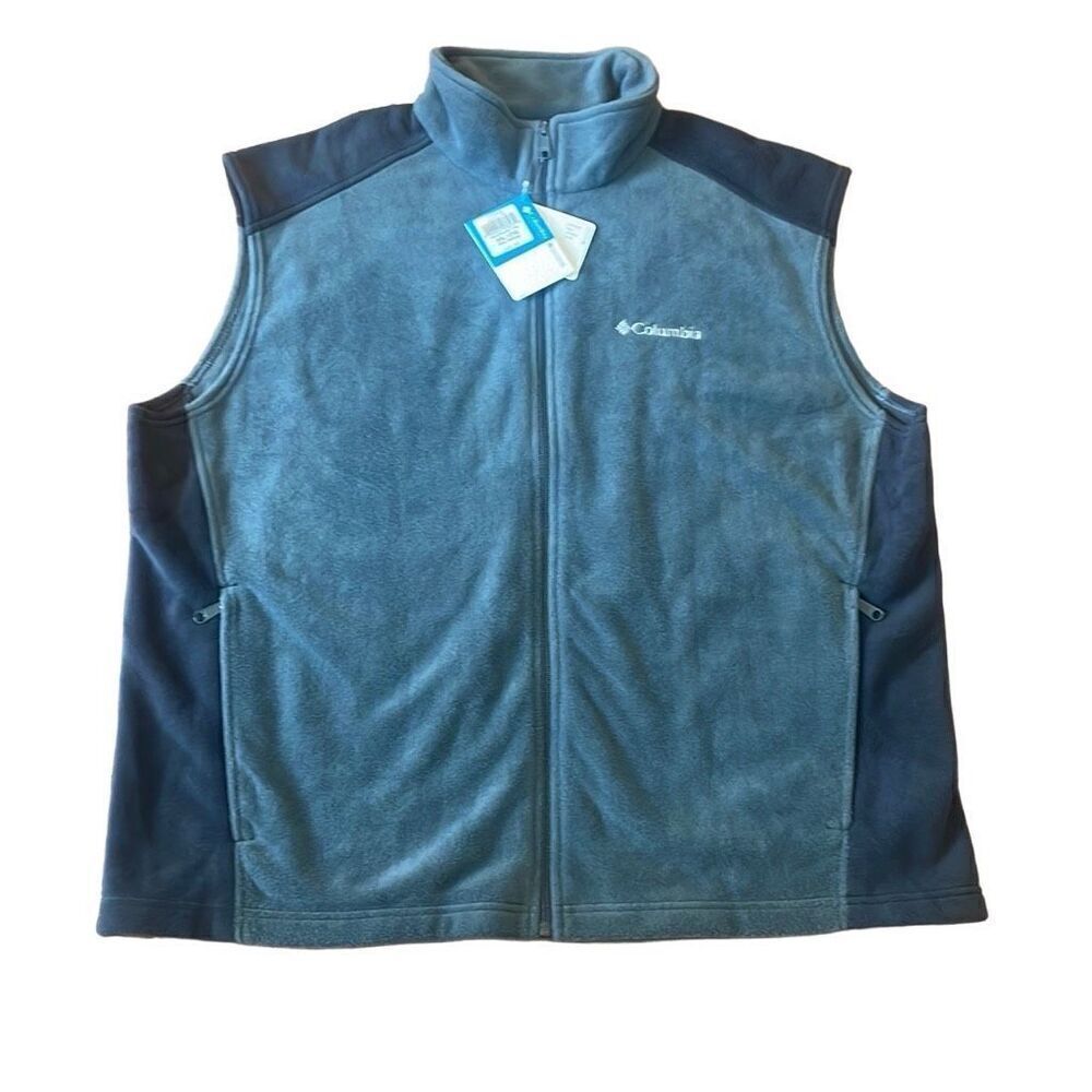 Columbia NWT men’s fleece two tone grey fleece vest xxl